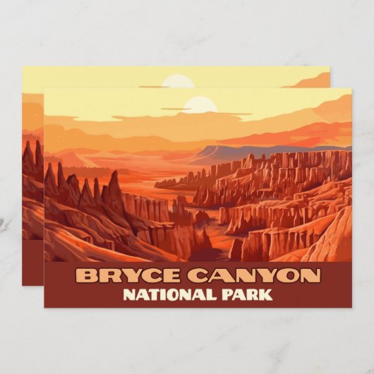 Bryce Canyon National Park Utah Mountains Kaart (Voorkant / Achterkant)