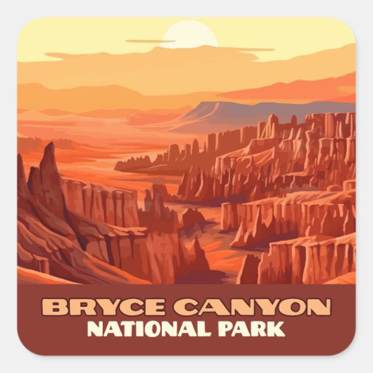 Bryce Canyon National Park Utah Mountains Vierkante Sticker (Voorkant)