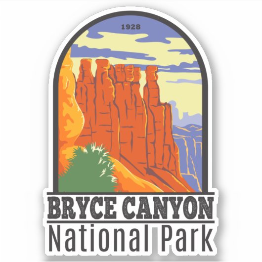 Bryce Canyon National Park Utah Vintage Sticker (Voorkant)