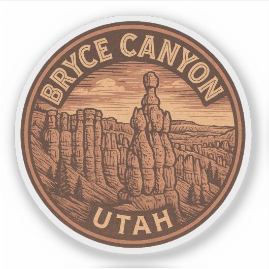 Bryce Canyon National Park Utah Vinyl Sticker (Voorkant)