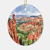 Bryce Canyon National Park Utah Waterverf Keramisch Ornament (Links)