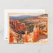 Bryce Canyon National Park Vintage Briefkaart (Voorkant / Achterkant)