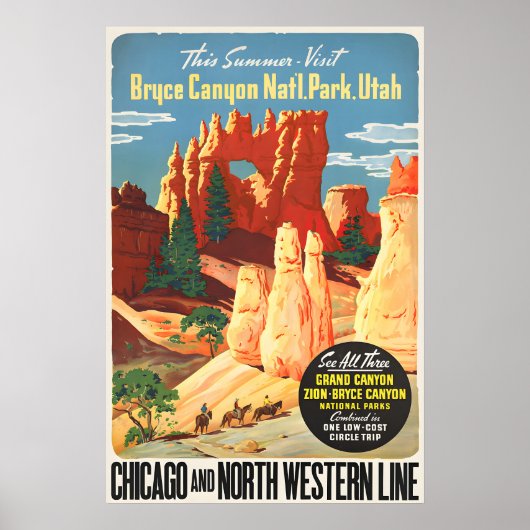 Bryce Canyon National Park Vintage Poster (Voorkant)