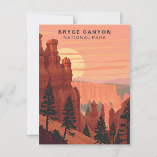 Bryce Canyon National Park Vintage Verenigde State Briefkaart