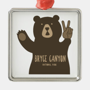 Bryce Canyon National Park Vredesbeer Metalen Ornament