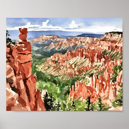 Bryce Canyon National Park Waterverf Poster
