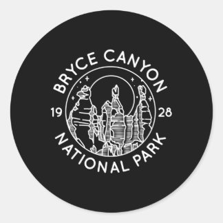 Bryce Canyon National Park White Line Outdoor Ronde Sticker