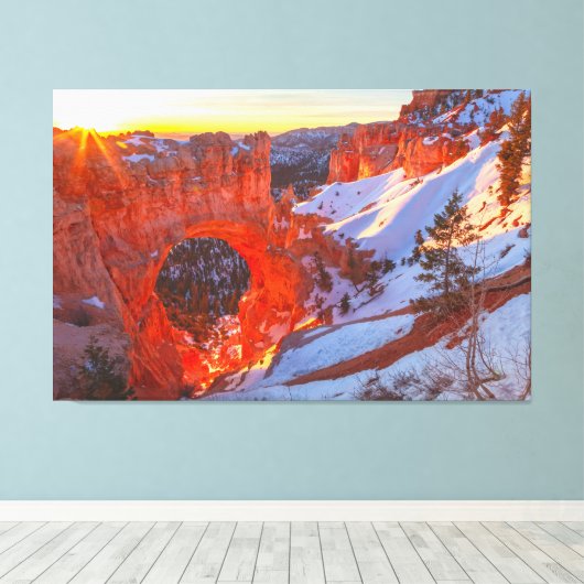 Bryce Canyon Natural Bridge Canvas Afdruk (Insitu (Houten vloer))