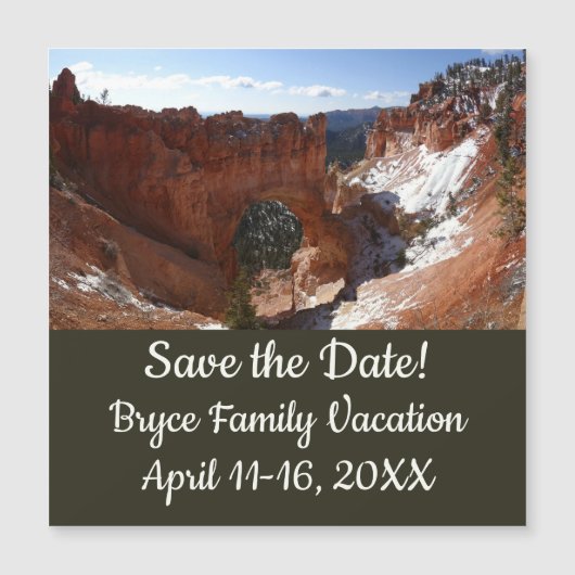 Bryce Canyon Natural Bridge Snowy Landscape Foto (Voorkant)