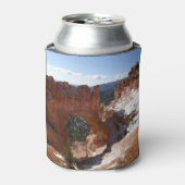 Bryce Canyon Natural Bridge Snowy Landscape Foto Blikjeskoeler (Blikje Voorkant)