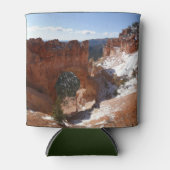 Bryce Canyon Natural Bridge Snowy Landscape Foto Blikjeskoeler (Voorkant)
