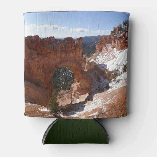 Bryce Canyon Natural Bridge Snowy Landscape Foto Blikjeskoeler (Voorkant)