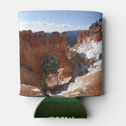 Bryce Canyon Natural Bridge Snowy Landscape Foto Blikjeskoeler (Achterkant)