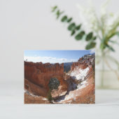 Bryce Canyon Natural Bridge Snowy Landscape Foto Briefkaart (Staand voorkant)