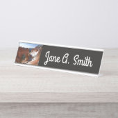 Bryce Canyon Natural Bridge Snowy Landscape Foto Bureau Naambordje (Voorkant)