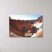 Bryce Canyon Natural Bridge Snowy Landscape Foto Canvas Afdruk (Voorkant)