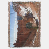Bryce Canyon Natural Bridge Snowy Landscape Foto Deken (Voorkant Verticaal)