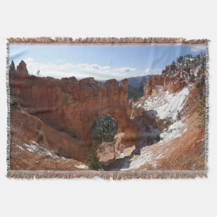 Bryce Canyon Natural Bridge Snowy Landscape Foto Deken
