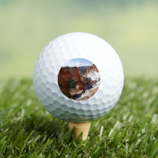 Bryce Canyon Natural Bridge Snowy Landscape Foto Golfballen (Insitu Shirt)