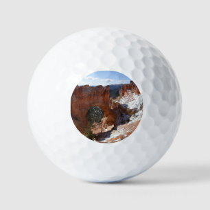 Bryce Canyon Natural Bridge Snowy Landscape Foto Golfballen