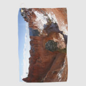 Bryce Canyon Natural Bridge Snowy Landscape Foto Golfhanddoek (Voorkant)
