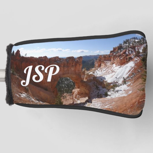 Bryce Canyon Natural Bridge Snowy Landscape Foto Golfheadcover (Voorkant)