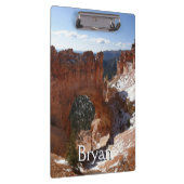 Bryce Canyon Natural Bridge Snowy Landscape Foto Klembord (Rechts)