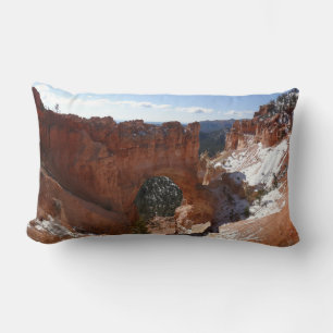 Bryce Canyon Natural Bridge Snowy Landscape Foto Kussen