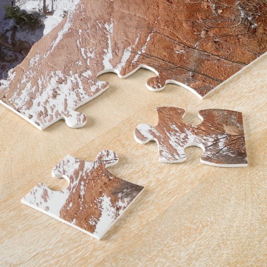 Bryce Canyon Natural Bridge Snowy Landscape Foto Legpuzzel (Zijkant)