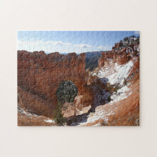 Bryce Canyon Natural Bridge Snowy Landscape Foto Legpuzzel