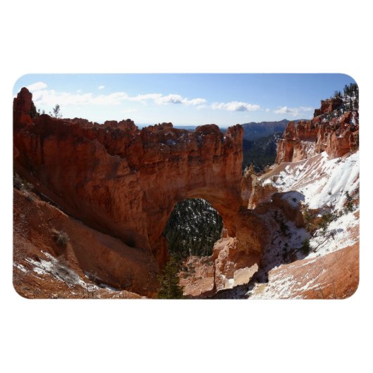 Bryce Canyon Natural Bridge Snowy Landscape Foto Magneet (Horizontaal)