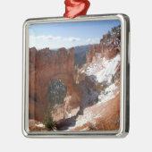 Bryce Canyon Natural Bridge Snowy Landscape Foto Metalen Ornament (Links)