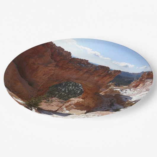 Bryce Canyon Natural Bridge Snowy Landscape Foto Papieren Bordje (Gekanteld)