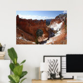 Bryce Canyon Natural Bridge Snowy Landscape Foto Poster (Thuiskantoor)