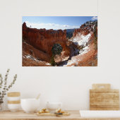Bryce Canyon Natural Bridge Snowy Landscape Foto Poster (Keuken)