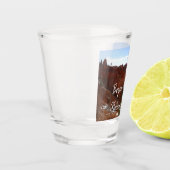 Bryce Canyon Natural Bridge Snowy Landscape Foto Shot Glas (Links)