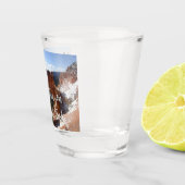 Bryce Canyon Natural Bridge Snowy Landscape Foto Shot Glas (Rechts)