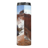 Bryce Canyon Natural Bridge Snowy Landscape Foto Thermosbeker (Achterkant)