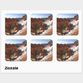 Bryce Canyon Natural Bridge Snowy Landscape Foto Vierkante Sticker (Vel)