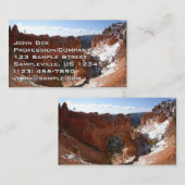 Bryce Canyon Natural Bridge Snowy Landscape Foto Visitekaartje (Voorkant / Achterkant)
