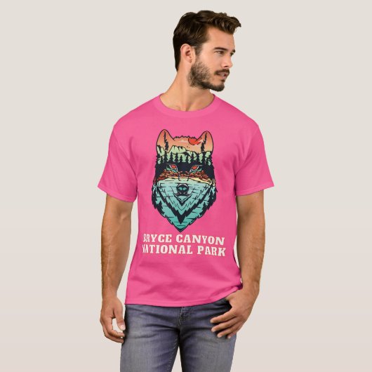 Bryce Canyon Park Outdoor Wolf Hiking Lake Sunset T-shirt (Voorkant volledig)