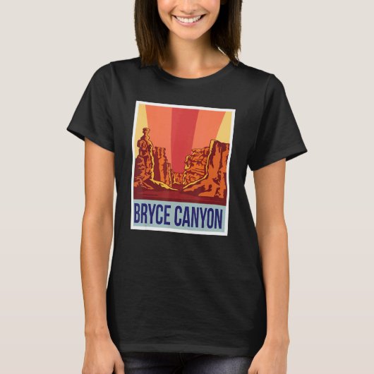 Bryce Canyon Retro Nationaal Park Souvenir Utah Ro T-shirt (Voorkant)