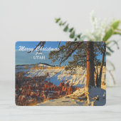 Bryce Canyon Utah Fotosjabloon Kerst Kaart (Staand voorkant)