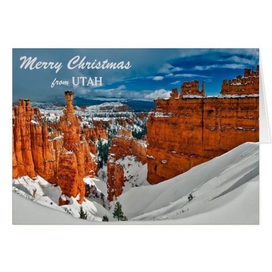 Bryce Canyon Utah Kerst Kaart (Voorkant Horizontaal)