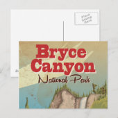 Bryce Canyon Vintage Reisposter Briefkaart (Voorkant / Achterkant)