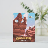 Bryce Canyon vintage reisposter Briefkaart (Staand voorkant)