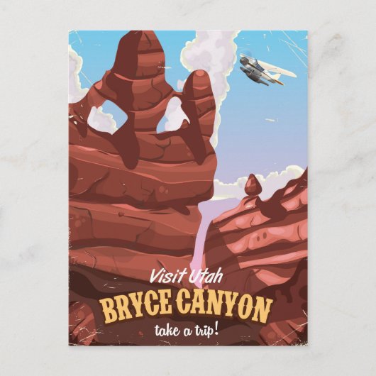 Bryce Canyon vintage reisposter Briefkaart (Voorkant)
