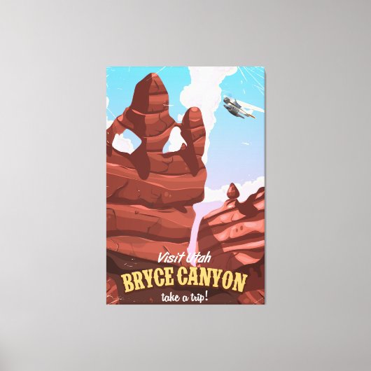 Bryce Canyon vintage reisposter Canvas Afdruk (Voorkant)