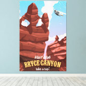 Bryce Canyon vintage reisposter Canvas Afdruk (Insitu (Houten vloer))