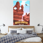 Bryce Canyon vintage reisposter Canvas Afdruk (Insitu (Slaapkamer))